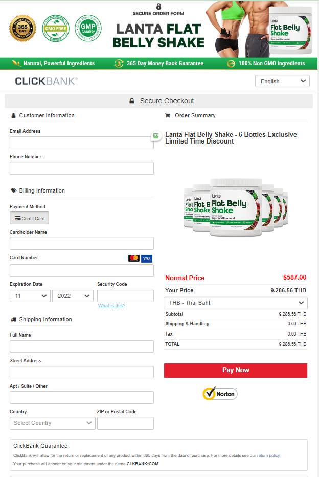 Lanta Flat Belly Shake - Secure Order Page